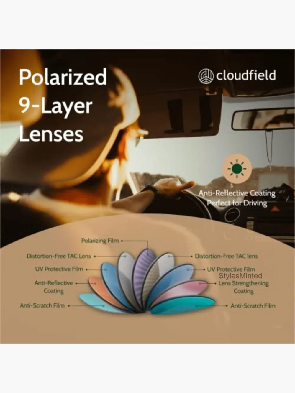 Wood Frame Polarized Sunglasses Unisex 9-Layer UV Protection